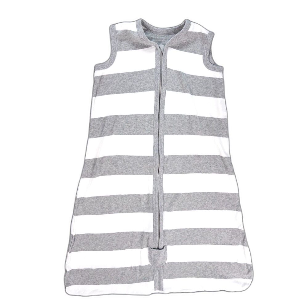 Burt’s Bees Baby Beekeeper Sleep Sack Medium Organic Cotton Grey White Stripe